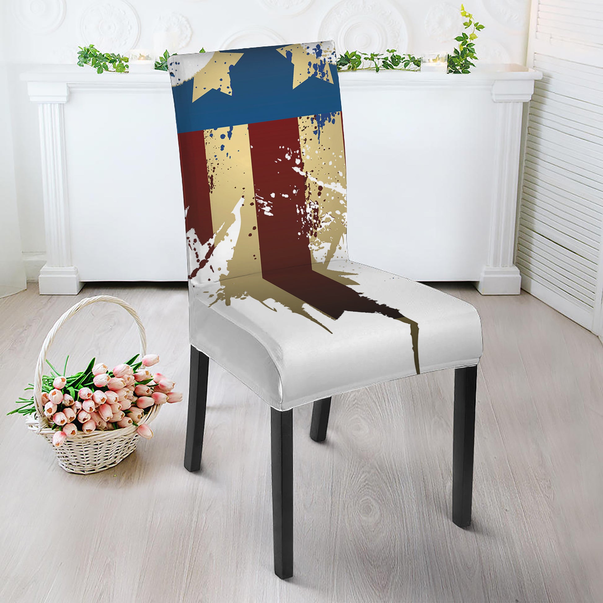 Patriotic American Eagle Print Dining Chair Slipcover