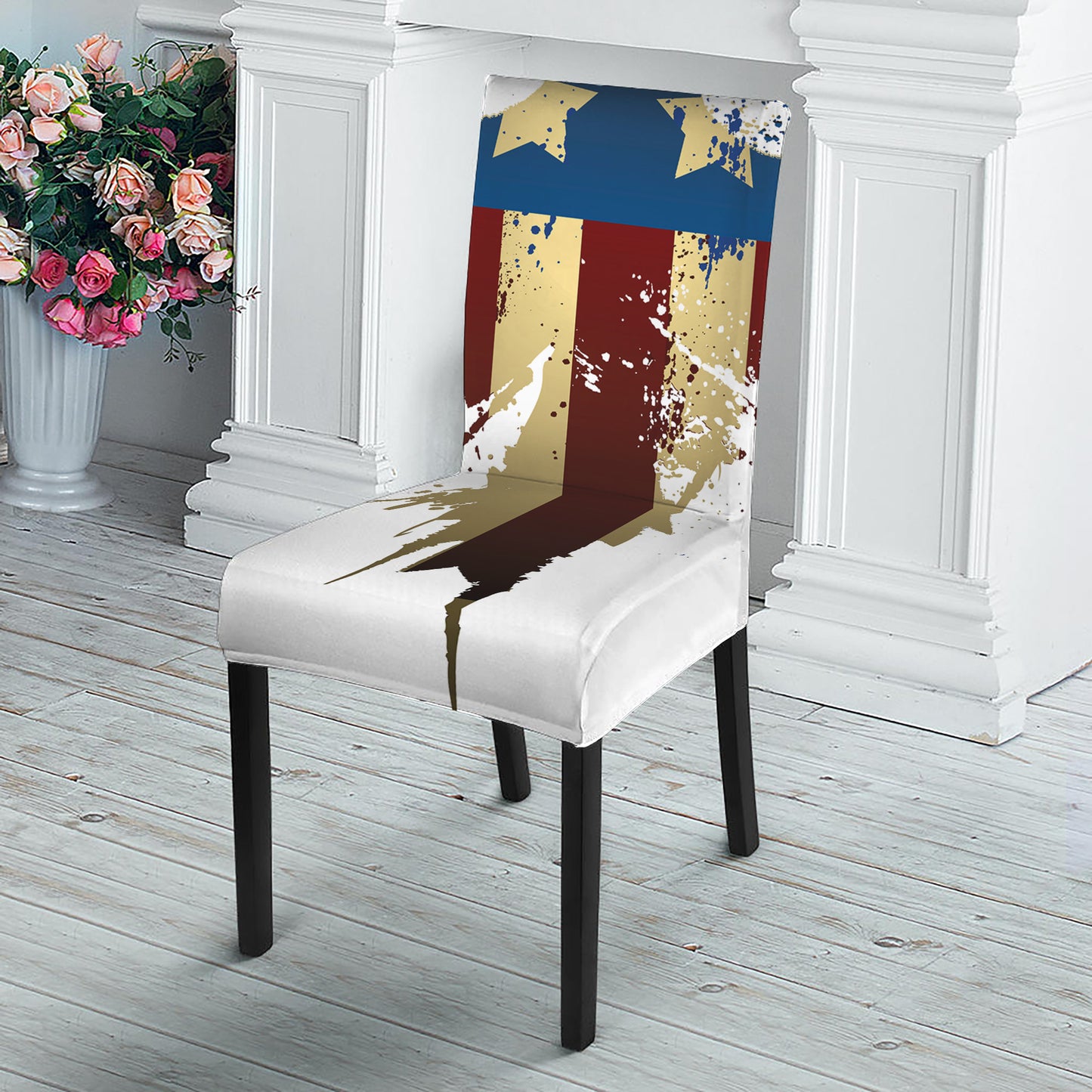 Patriotic American Eagle Print Dining Chair Slipcover