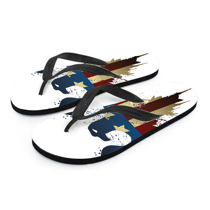 Patriotic American Eagle Print Flip Flops