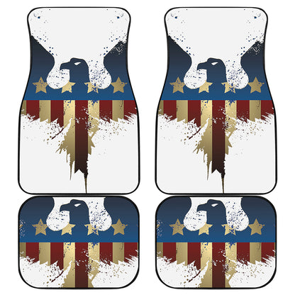Patriotic American Eagle Print Front and Back Car Floor Mats