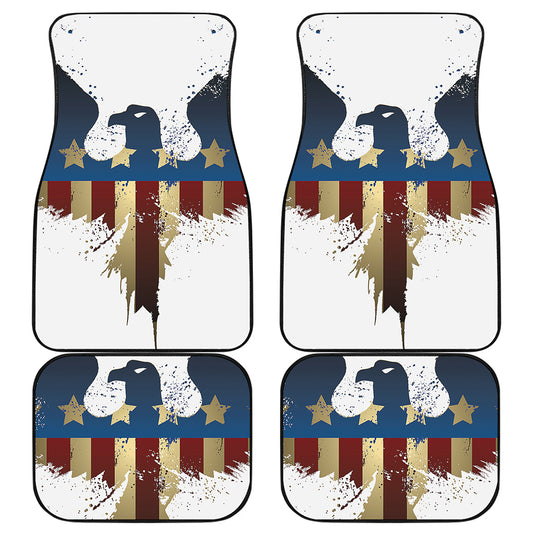 Patriotic American Eagle Print Front and Back Car Floor Mats
