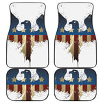 Patriotic American Eagle Print Front and Back Car Floor Mats
