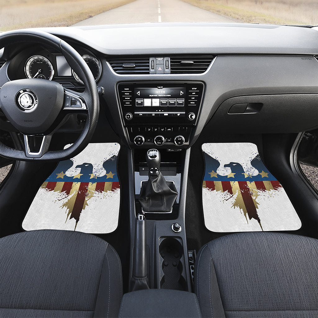 Patriotic American Eagle Print Front and Back Car Floor Mats