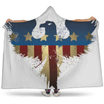 Patriotic American Eagle Print Hooded Blanket