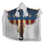 Patriotic American Eagle Print Hooded Blanket