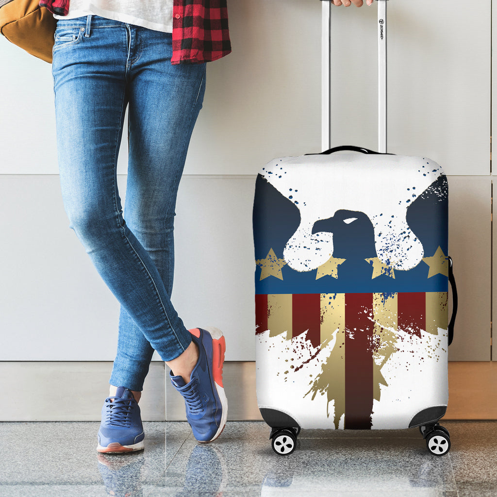 Patriotic American Eagle Print Luggage Cover