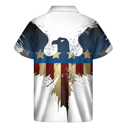 Patriotic American Eagle Print Men's Short Sleeve Shirt