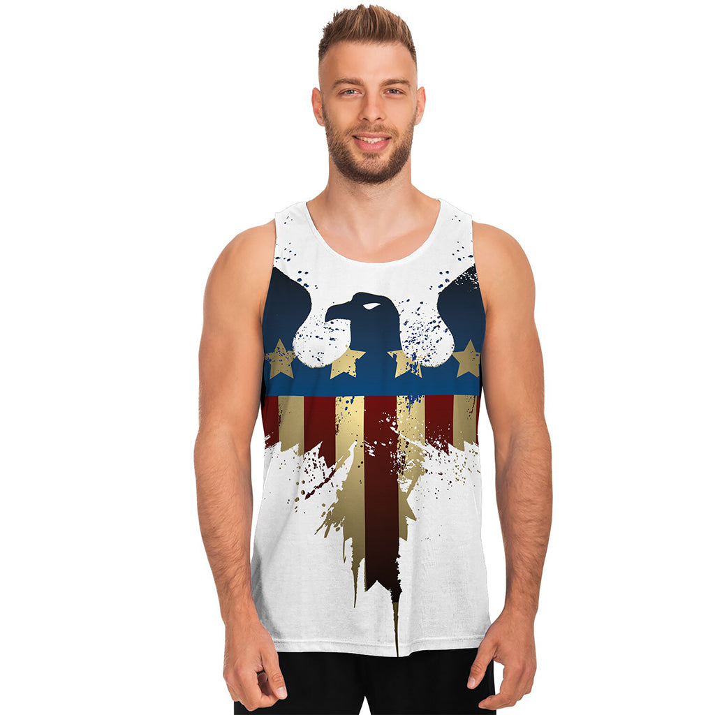 Patriotic American Eagle Print Men's Tank Top