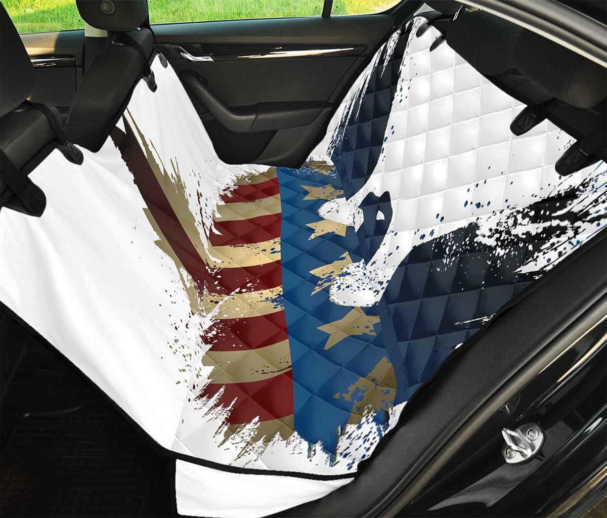 Patriotic American Eagle Print Pet Car Back Seat Cover