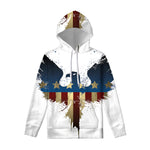 Patriotic American Eagle Print Pullover Hoodie