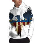 Patriotic American Eagle Print Pullover Hoodie