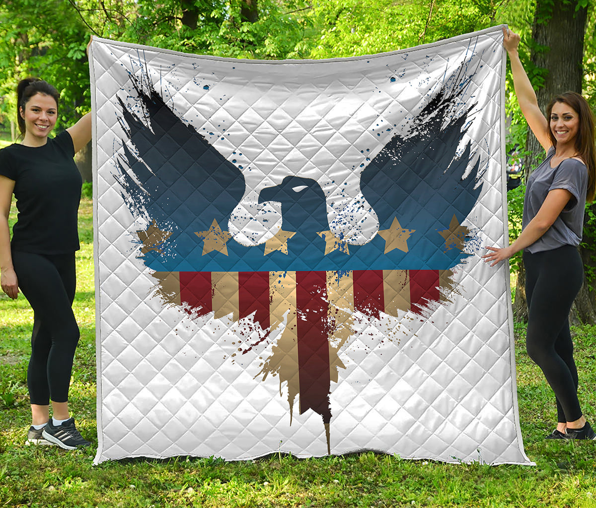 Patriotic American Eagle Print Quilt
