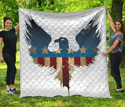 Patriotic American Eagle Print Quilt