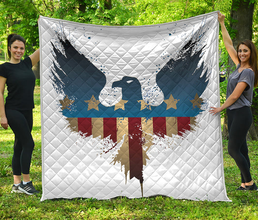 Patriotic American Eagle Print Quilt