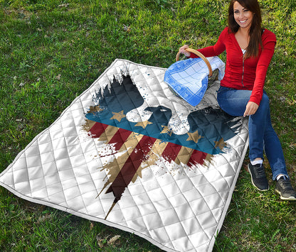 Patriotic American Eagle Print Quilt