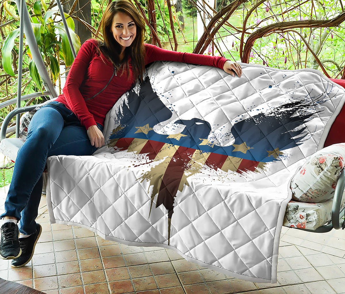 Patriotic American Eagle Print Quilt