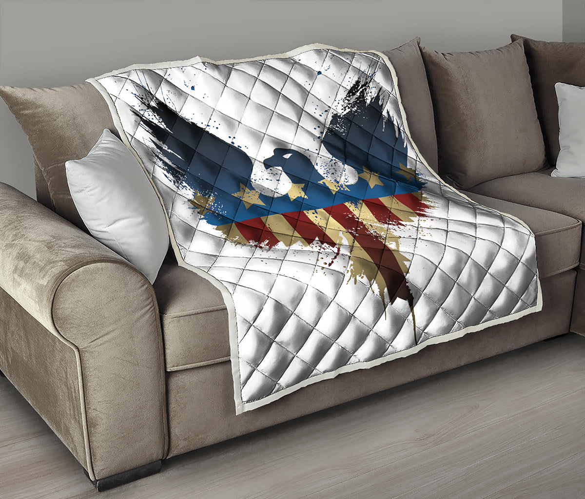 Patriotic American Eagle Print Quilt