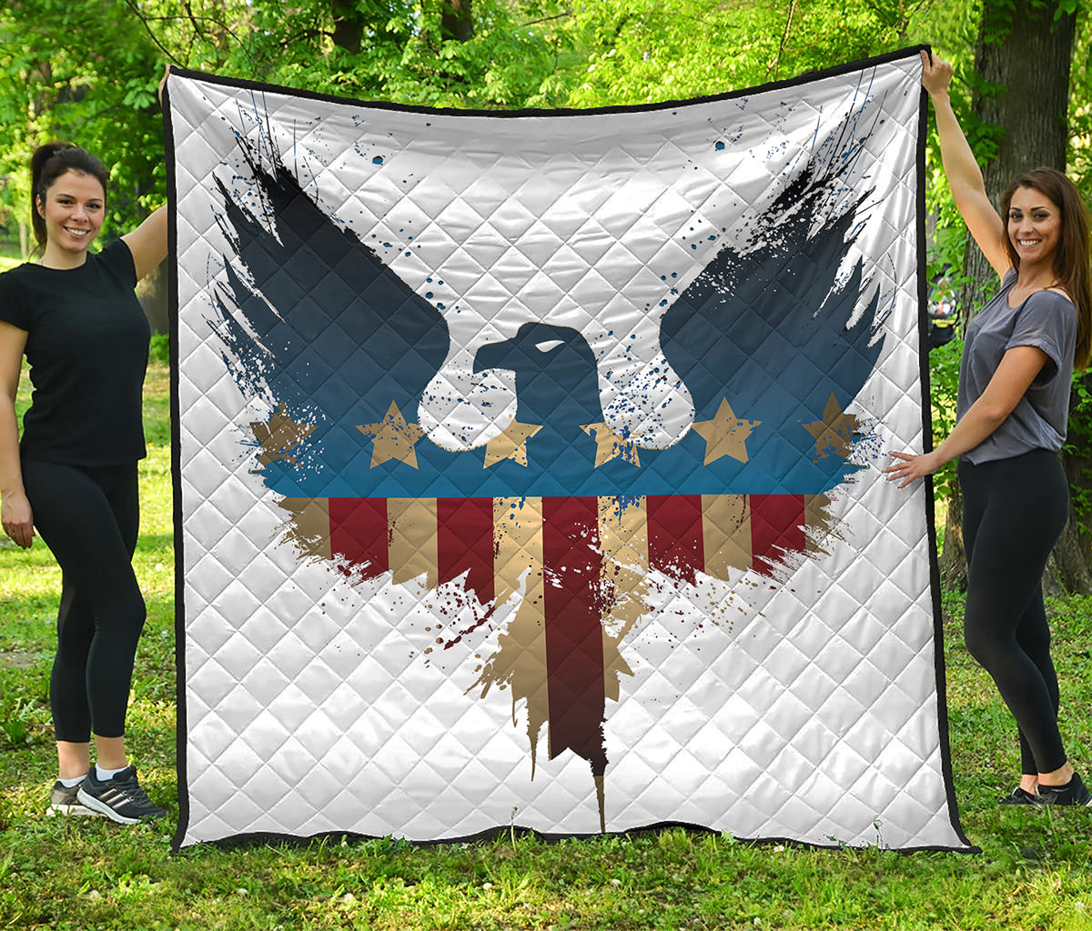 Patriotic American Eagle Print Quilt