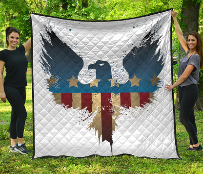 Patriotic American Eagle Print Quilt