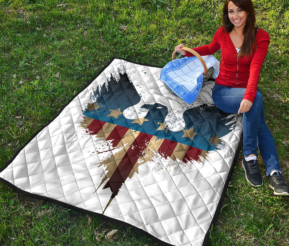Patriotic American Eagle Print Quilt