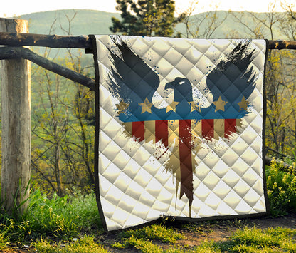Patriotic American Eagle Print Quilt