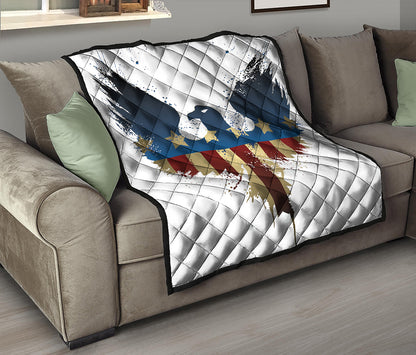 Patriotic American Eagle Print Quilt