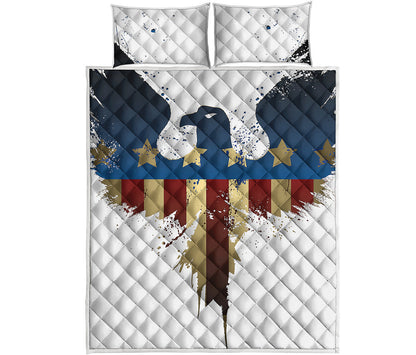 Patriotic American Eagle Print Quilt Bed Set
