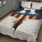 Patriotic American Eagle Print Quilt Bed Set