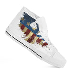 Patriotic American Eagle Print White High Top Shoes