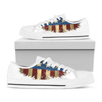 Patriotic American Eagle Print White Low Top Shoes