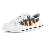 Patriotic American Eagle Print White Low Top Shoes