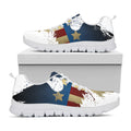 Patriotic American Eagle Print White Running Shoes
