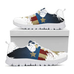 Patriotic American Eagle Print White Sneakers