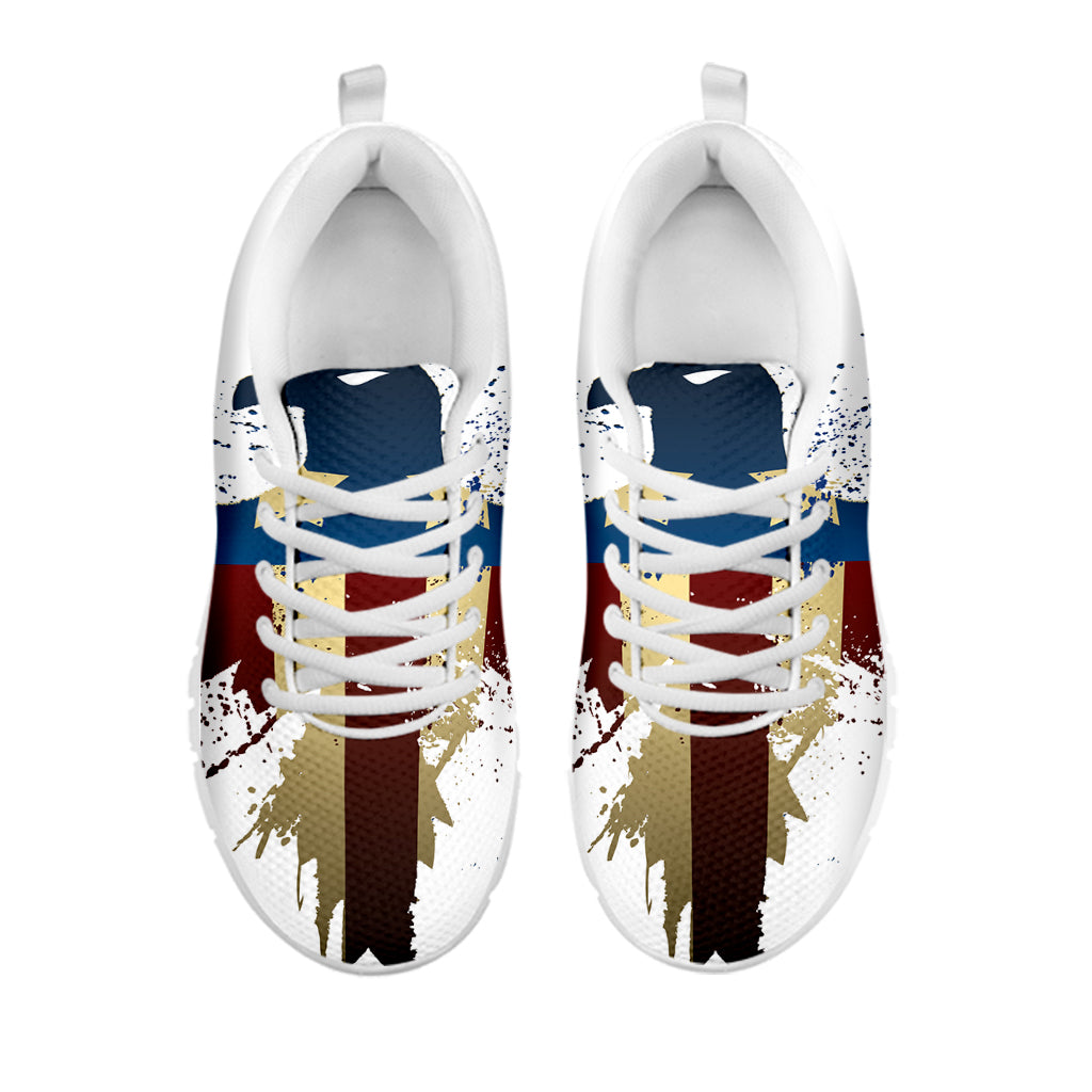 Patriotic American Eagle Print White Sneakers