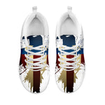 Patriotic American Eagle Print White Sneakers