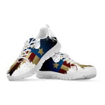 Patriotic American Eagle Print White Sneakers