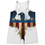 Patriotic American Eagle Print Women's Racerback Tank Top