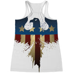 Patriotic American Eagle Print Women's Racerback Tank Top
