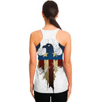 Patriotic American Eagle Print Women's Racerback Tank Top