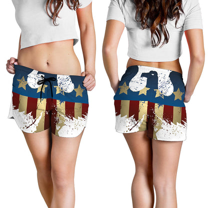 Patriotic American Eagle Print Women's Shorts
