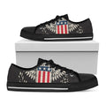 Patriotic USA Eagle Print Black Low Top Sneakers