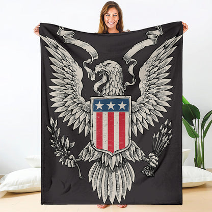 Patriotic USA Eagle Print Blanket