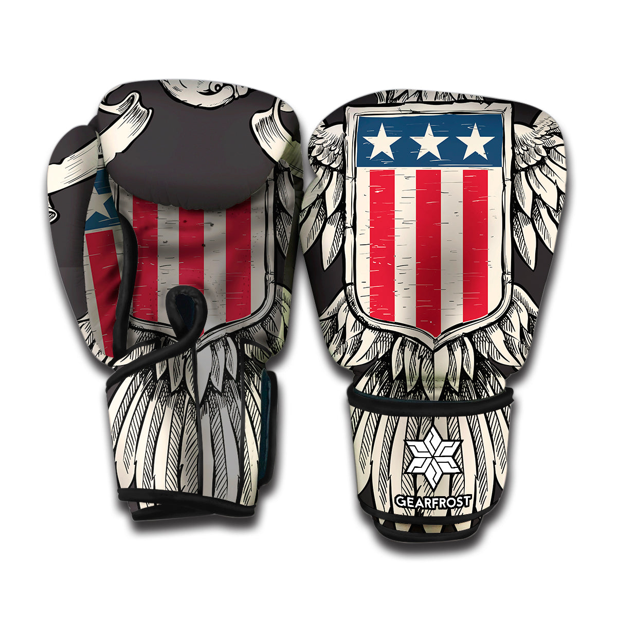 Patriotic USA Eagle Print Boxing Gloves