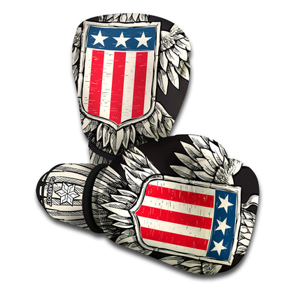 Patriotic USA Eagle Print Boxing Gloves