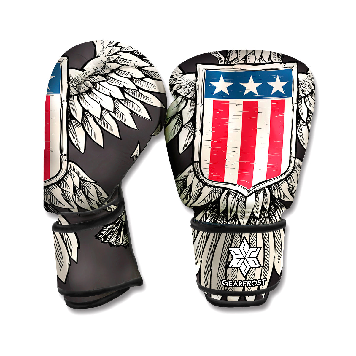 Patriotic USA Eagle Print Boxing Gloves