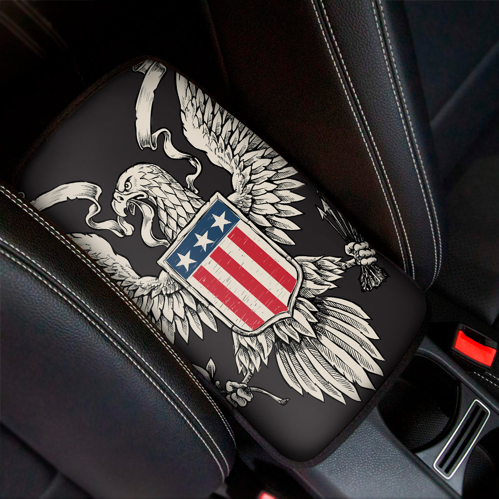 Patriotic USA Eagle Print Car Center Console Cover