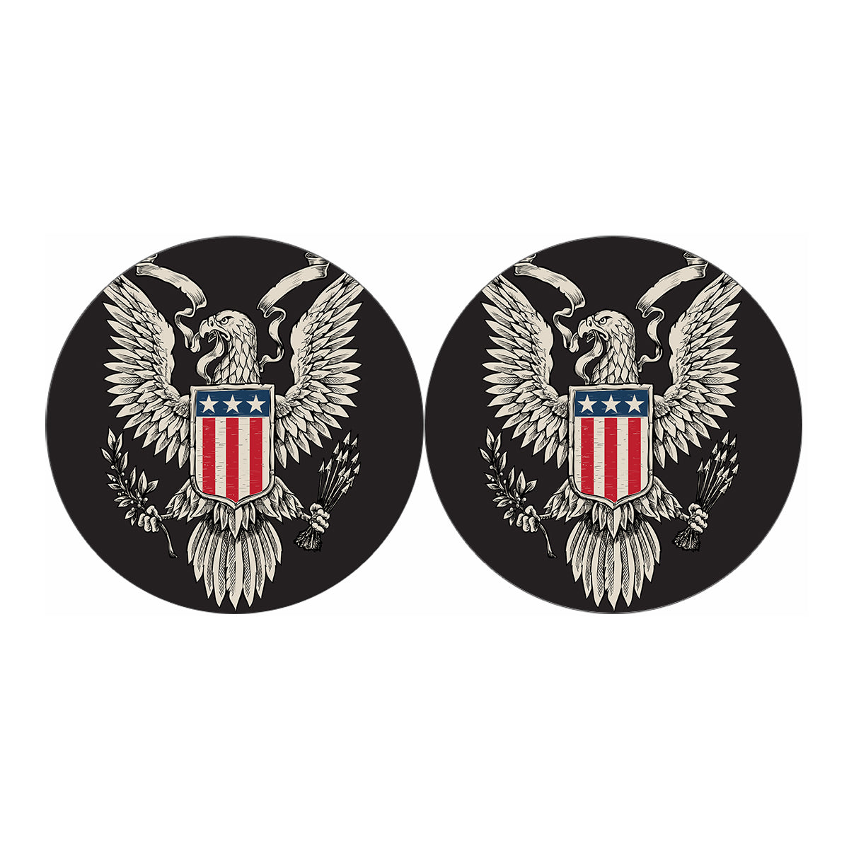 Patriotic USA Eagle Print Car Coasters