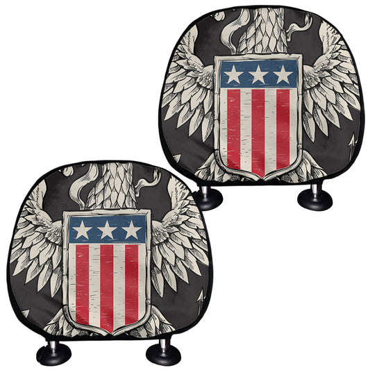 Patriotic USA Eagle Print Car Headrest Covers