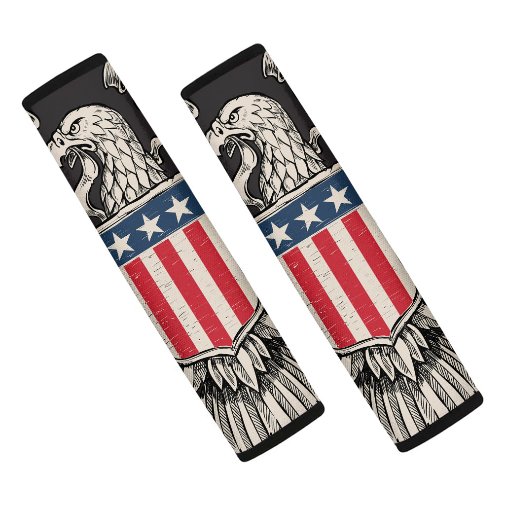 Patriotic USA Eagle Print Car Seat Belt Covers