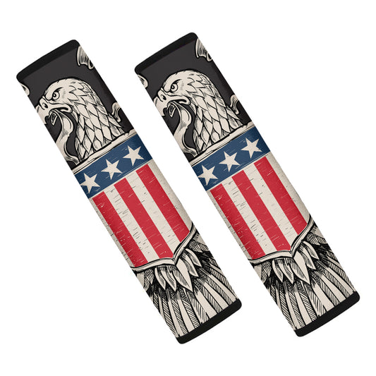Patriotic USA Eagle Print Car Seat Belt Covers